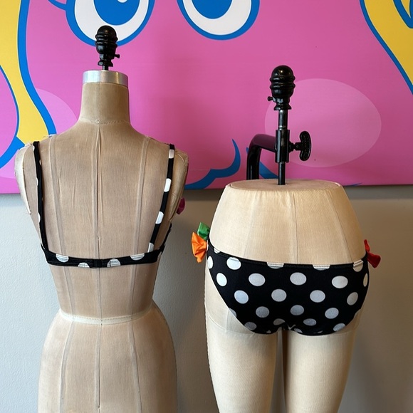 Moschino MARE Polka Dot Bow Bikini Swimsuit Vintage - Picture 5 of 11